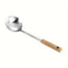 5pcs/set Stainless Steel Cookware with Wooden Handles - Durable Camping Utensils Kit - Soup Spoon, Colander, Rice Scoop, Filter - Perfect for Outdoor Adventures, Picnics - Stylish & Rust-resistant