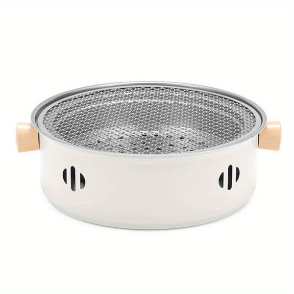 1set Portable Stainless Steel Tabletop BBQ Grill Pan - Durable, Compact, and Convenient Outdoor Grilling Solution with Grill Net - Essential Kitchen Supplies and BBQ Accessories for Household Use