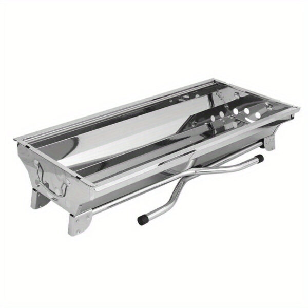 Stainless Steel Charcoal Grill Set - Portable, Foldable Design for Outdoor Cooking, Camping, Picnics & Travel - Durable BBQ Tools Kit