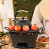 1pc Round Outdoor Cast Iron Charcoal Stove - Fire Pits for Tea Brewing, Grilling, Heating - Durable, Portable, No Ignition, Ideal for Camping, Backyard, Patio