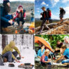 1set, Camping Pot And Pan Set For 2-3 People Use, Portable Cookware Tableware Set With Cooking Pot, Frying Pan, Kettle, Knives And Forks