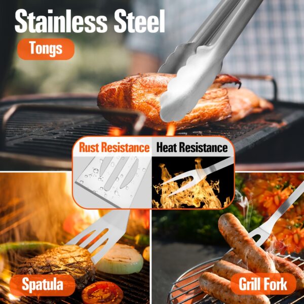 ValueMax 15 Pcs BBQ Grill Accessories, Grill Set, Grilling Gifts For Men, Barbecue Tools For Indoor & Outdoor Grill/Cooking, Camping