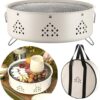 12 Inch Portable Barbecue Charcoal Grill for Camping, Small/Mini Round BBQ Stainless Stove with Folding legs & Carry Bag for Outdoor Cooking, Picnic, Hiking, Fishing & Party Black