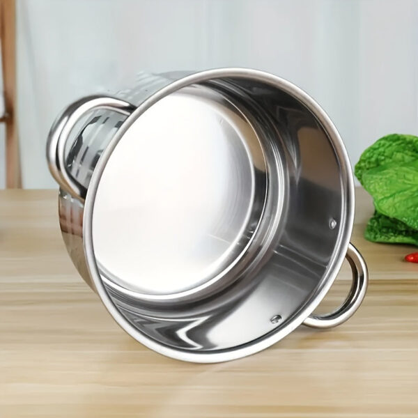 4-Piece Stainless Steel Cooking Pot Set - 410 Grade, Durable 0.5mm Thickness, Uncharged, with Lids & Handles, No Flint, Ideal for Ramadan Decoration & Camp Kitchen Essentials