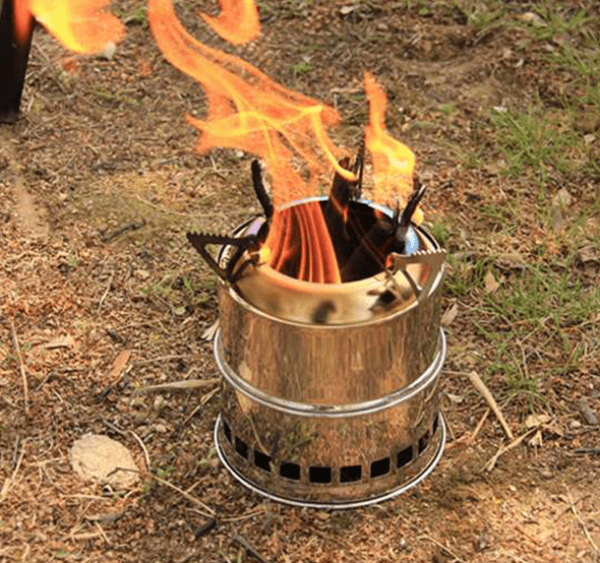 Mini Stainless Steel Portable Outdoor Camping Stove - Durable, Wood Burning, No Ignition Function, Perfect for Backpacking, Hiking, and Outdoor Adventures!
