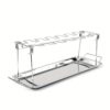 1set Stainless Steel Barbecue Grill Chicken Leg Rack + Tray Set/ Only 1pc Chicken Leg Rack, Outdoor Barbecue Rack Double-layer Vegetable Meat Rack, Kitchen Supplies, Kitchen Accessories, BBQ Accessories