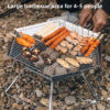 Hexagonal Folding Wood Stove - Portable, Multifunctional Charcoal BBQ Camping Fire Table with Folding Design for Outdoor Adventures