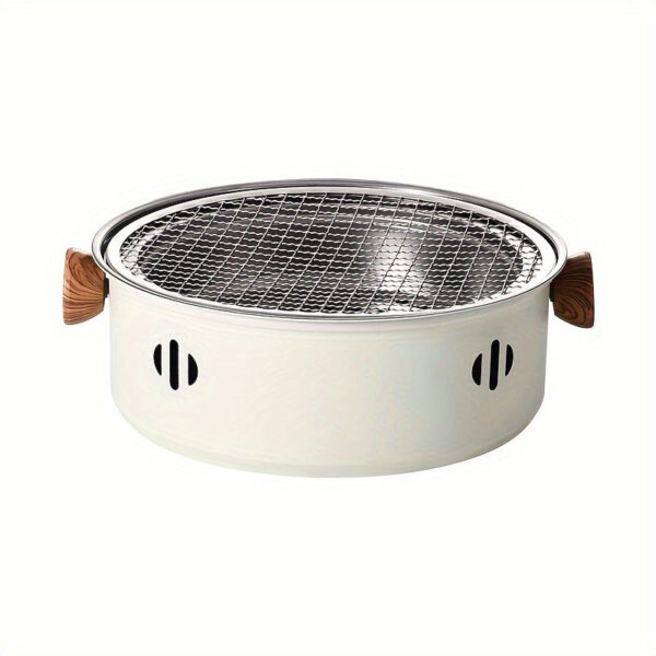 1set Portable Stainless Steel Tabletop BBQ Grill Pan - Durable, Compact, and Convenient Outdoor Grilling Solution with Grill Net - Essential Kitchen Supplies and BBQ Accessories for Household Use