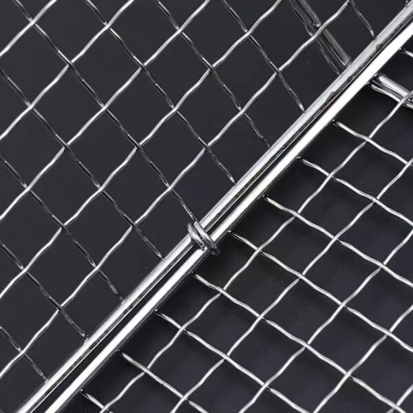 1pc Heavy-Duty Rustproof Stainless Steel BBQ Grill Basket - Perfect for Grilling Meat, Steak, Shrimp, Vegetables, Chops - Ideal for Outdoor Picnic, Camping, and Backyard BBQs - Durable, Easy-to-Clean, and Space-Saving Grill Accessories