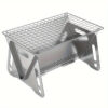 1pc Portable Camping Stove - Durable Stainless Steel Folding Wood Burning Stove with Grill Plate for Outdoor Adventures, Backpacking, and BBQ - Compact, Lightweight, and Easy to Carry