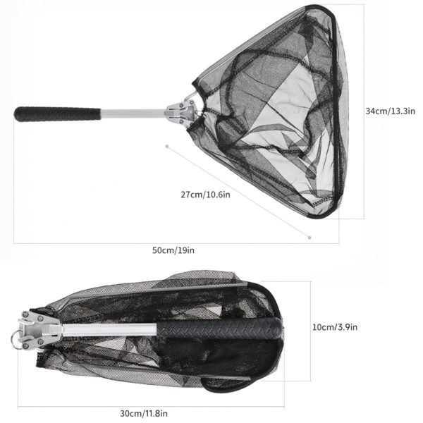 Heavy-Duty Telescopic Fishing Net Adjustable 5.91/7.87 FT, Foldable