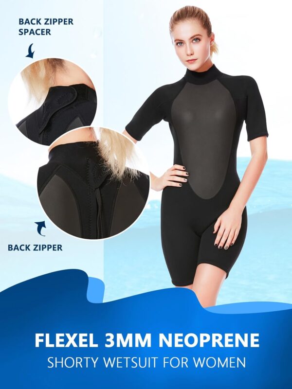Shorty Wetsuit Women 2mm 3mm, Wet Suits for Mens in Cold Water, Neoprene Scuba Diving Suit for Surfing Swimming Snorkeling