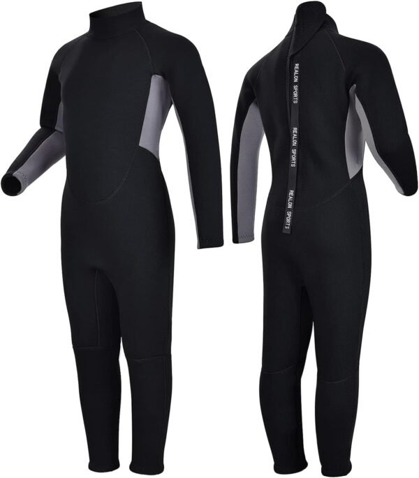 Kids Wetsuit for Toddler Girls Boys and Youth,3mm Neoprene Swimsuits Children Wet Suits 2mm Shorty/Full Long Sleeve Back Zip in Cold Water Warmth for Swimming Diving Jet Skiing Surfing