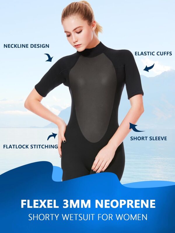 Shorty Wetsuit Women 2mm 3mm, Wet Suits for Mens in Cold Water, Neoprene Scuba Diving Suit for Surfing Swimming Snorkeling