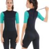Mens Shorty Wetsuit,2mm Short Wetsuit for Men in Cold Water Shory Sleeve Wetsuit Kayaking Snorkeling Paddle Boarding