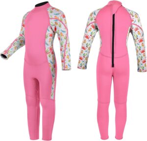 Kids Wetsuit for Toddler Girls Boys and Youth,3mm Neoprene Swimsuits Children Wet Suits 2mm Shorty/Full Long Sleeve Back Zip in Cold Water Warmth for Swimming Diving Jet Skiing Surfing