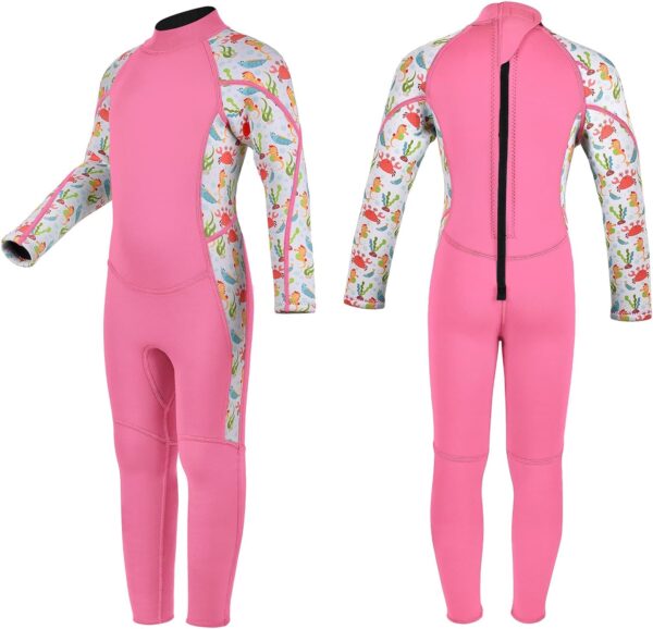 Kids Wetsuit for Toddler Girls Boys and Youth,3mm Neoprene Swimsuits Children Wet Suits 2mm Shorty/Full Long Sleeve Back Zip in Cold Water Warmth for Swimming Diving Jet Skiing Surfing