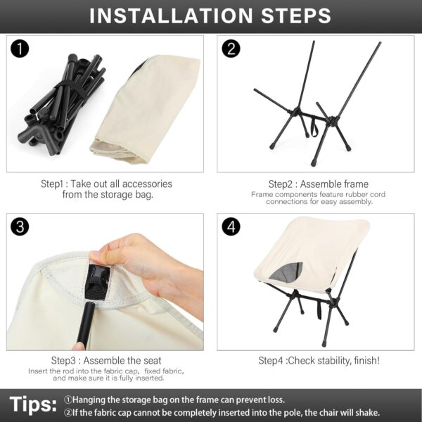 Lightweight Folding Camping Chair  Supports 280+ lbs
