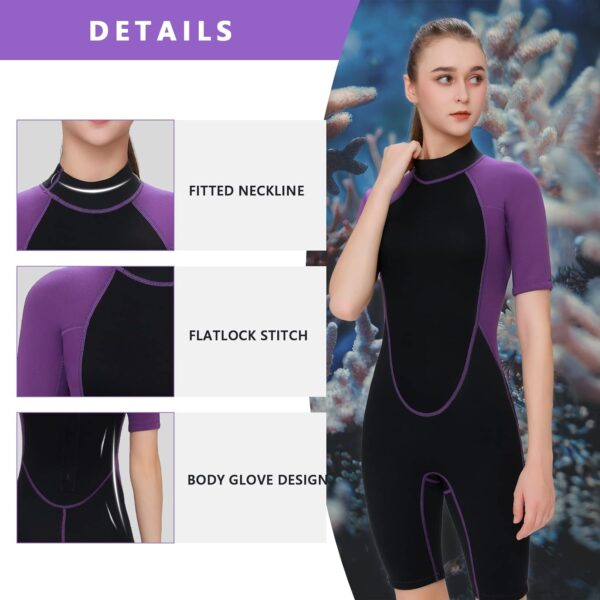 Mens Shorty Wetsuit,2mm Short Wetsuit for Men in Cold Water Shory Sleeve Wetsuit Kayaking Snorkeling Paddle Boarding
