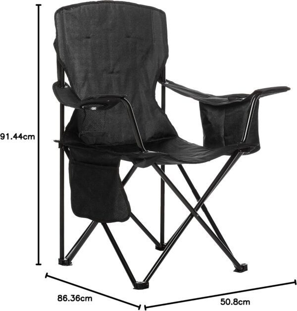 Camping Chair Large, Mesh Back, Portable Folding Chair with Cup Holder, Heavy Duty for Outdoor Events