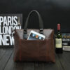 Briefcase For Men Crazy Horse PU Leather Executive Vintage Laptop Office Executive Handbag Tote Messenger Business Crossbody Bag