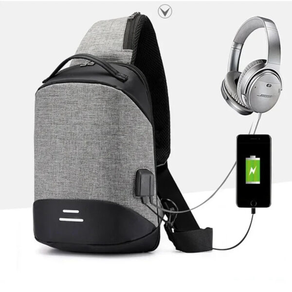 Chest bag USB charge shoulder bag men messenger bags male waterproof sling chest bag boy travel bagpack men cross body bags