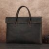 New crazy horse leather handheld briefcase men lightweight handbag vintage business casual computer bag male models