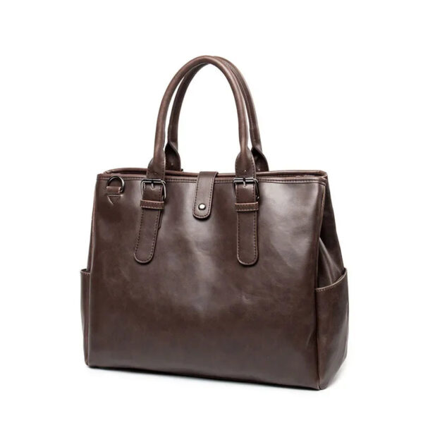 Retro Handbag Briefcase Men Large Capacity Top-Handle Bags With Strap Fashion Men's Crossbody Bag Shoulder Messenger Bag Handbag